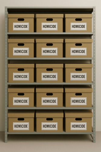 Cardboard Boxes on Metal Shelves