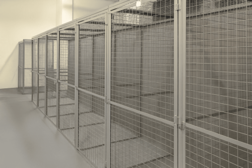 Row of Empty Storage Cages